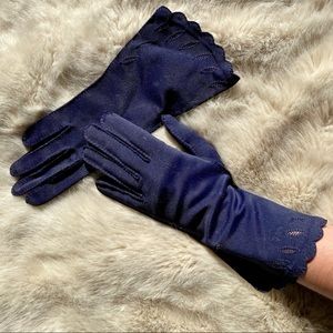 Vintage Navy Blue Party Gloves